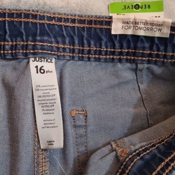 Justice Pull On Elastic Waist Jeggings made with Recycled Plastic Sz 16Plus - Picture 10 of 14